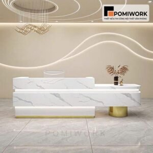 Quầy lễ tân hiện đại, thiết kế sang trọng – Bàn tiếp tân chất lượng cao cho không gian văn phòng