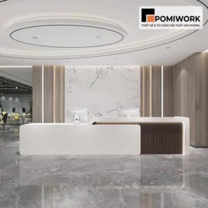 Quầy lễ tân hiện đại thiết kế tinh tế – Bàn tiếp tân cao cấp cho văn phòng đẳng cấp