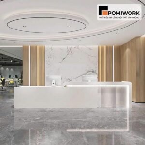 Quầy lễ tân hiện đại thiết kế tinh tế – Bàn tiếp tân cao cấp cho văn phòng đẳng cấp