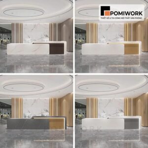 Quầy lễ tân hiện đại thiết kế tinh tế – Bàn tiếp tân cao cấp cho văn phòng đẳng cấp