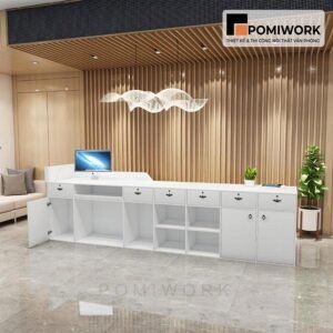 Quầy lễ tân phong cách châu Âu – Bàn tiếp tân sang trọng, thiết kế hiện đại