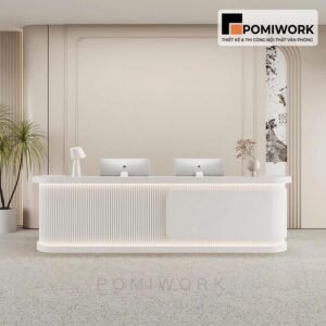 Quầy lễ tân phong cách châu Âu – Bàn tiếp tân đẹp, phù hợp nhiều không gian