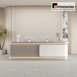 Quầy lễ tân phong cách châu Âu – Bàn tiếp tân đẹp, phù hợp nhiều không gian