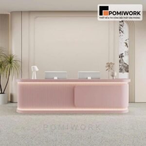 Quầy lễ tân phong cách châu Âu – Bàn tiếp tân đẹp, phù hợp nhiều không gian