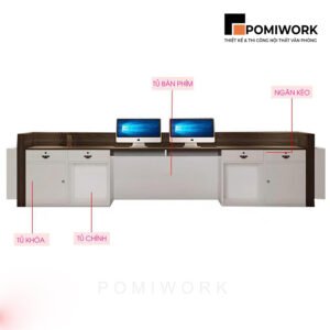 Quầy lễ tân sang trọng – Mẫu bàn tiếp tân hiện đại, tinh tế và đẳng cấp cho doanh nghiệp