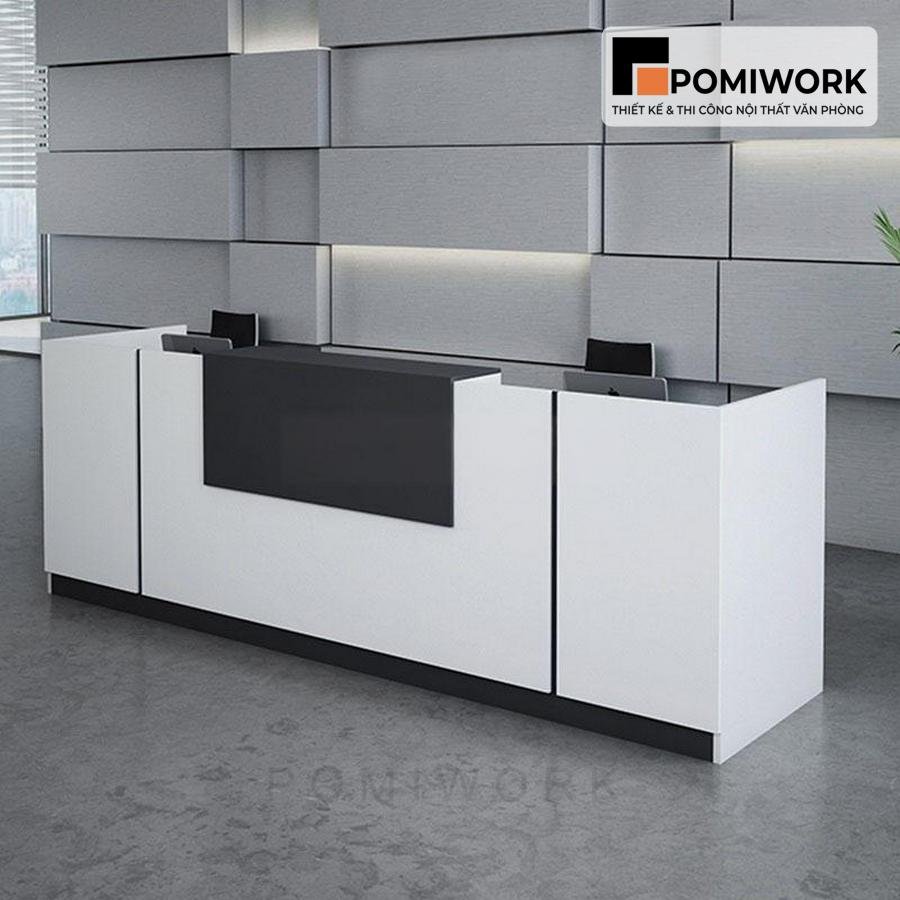 quay le tan sang trong Quầy lễ tân sang trọng – Bàn tiếp tân thiết kế tối giản, tinh tế