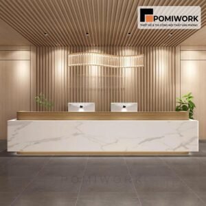 Quầy lễ tân sang trọng – Mẫu bàn tiếp tân hiện đại, tinh tế và đẳng cấp cho doanh nghiệp