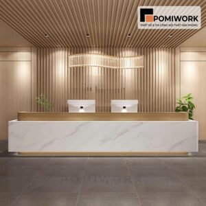 Quầy lễ tân sang trọng – Mẫu bàn tiếp tân hiện đại, tinh tế và đẳng cấp cho doanh nghiệp