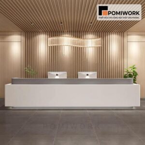 Quầy lễ tân sang trọng – Mẫu bàn tiếp tân hiện đại, tinh tế và đẳng cấp cho doanh nghiệp