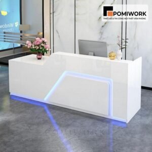 Quầy lễ tân thiết kế ánh sáng LED – Bàn tiếp tân phong cách tương lai, nổi bật không gian