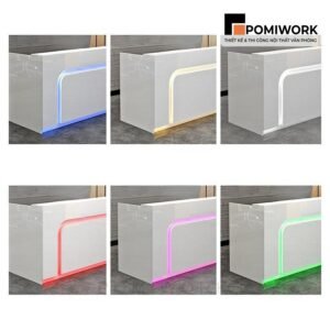 Quầy lễ tân thiết kế ánh sáng LED – Bàn tiếp tân phong cách tương lai, nổi bật không gian