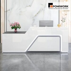 Quầy lễ tân thiết kế ánh sáng LED – Bàn tiếp tân phong cách tương lai, nổi bật không gian