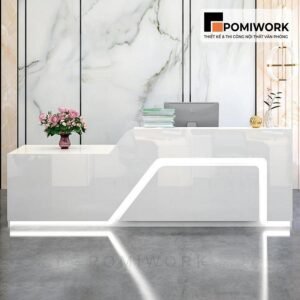 Quầy lễ tân thiết kế ánh sáng LED – Bàn tiếp tân phong cách tương lai, nổi bật không gian