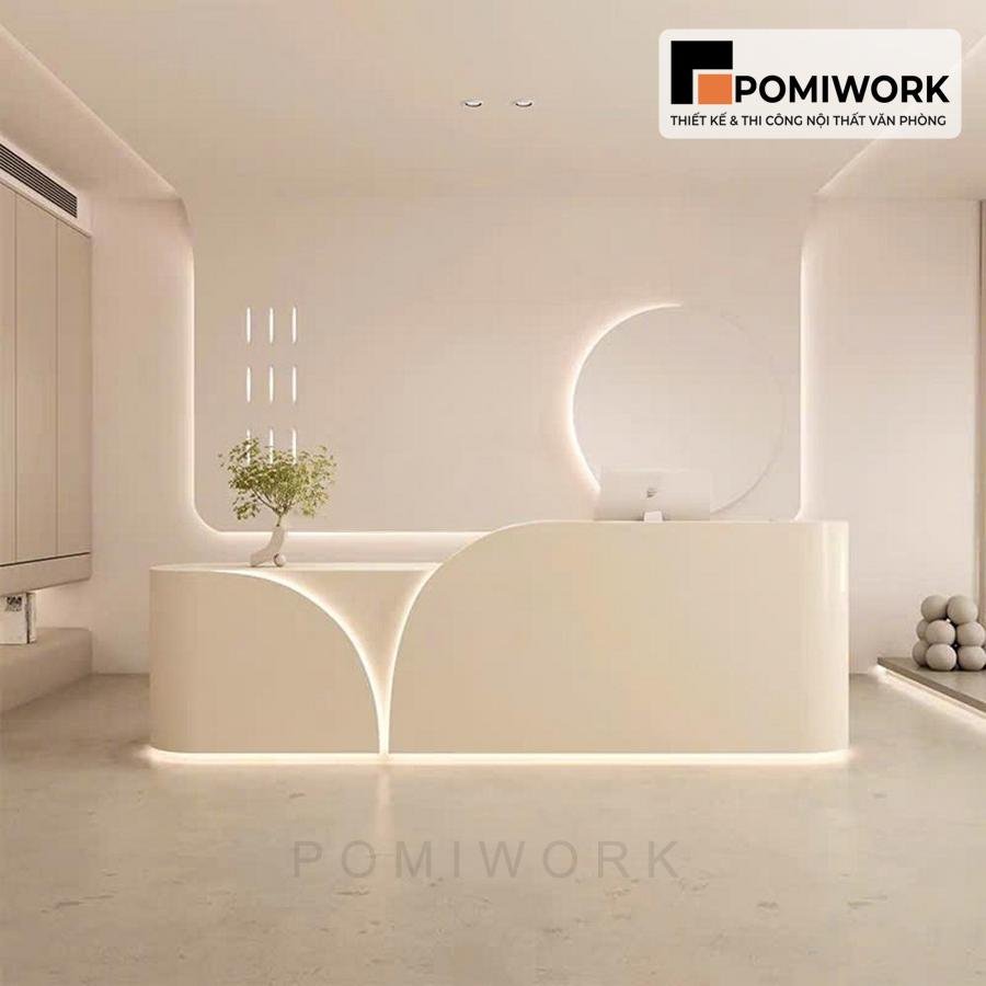 quay le tan thiet ke cao cap Quầy lễ tân thiết kế cao cấp – Bàn tiếp tân chuẩn nội thất hiện đại