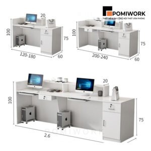 Quầy lễ tân thiết kế sang trọng – Bàn tiếp tân thanh lịch, có đèn LED nổi bật