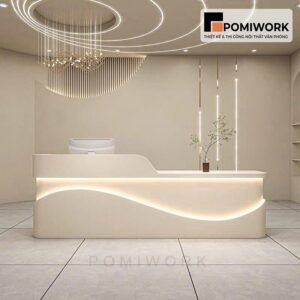 Quầy lễ tân thiết kế tối giản – Bàn tiếp tân phong cách hiện đại, tinh tế