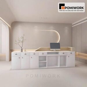 Quầy lễ tân thiết kế tối giản – Bàn tiếp tân phong cách hiện đại, tinh tế