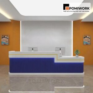 Quầy lễ tân thiết kế trẻ trung – Bàn tiếp tân có đèn LED, tạo điểm nhấn chuyên nghiệp