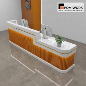 Quầy lễ tân thiết kế trẻ trung – Bàn tiếp tân có đèn LED, tạo điểm nhấn chuyên nghiệp