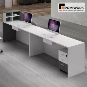 Quầy lễ tân văn phòng chuyên nghiệp – Bàn tiếp tân tối giản, hiện đại và tiện nghi