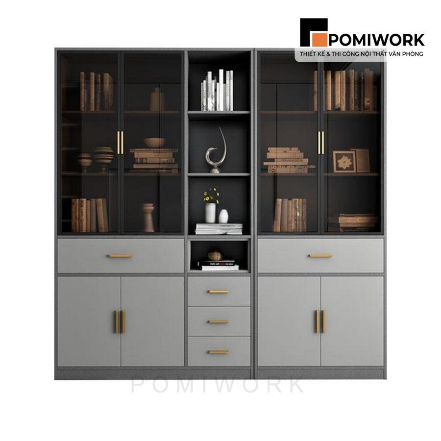 tu tai lieu cao cap phoi kinh va ngan keo Tủ tài liệu cao cấp phối kính và ngăn kéo - Mẫu tủ hồ sơ đẳng cấp cho công sở