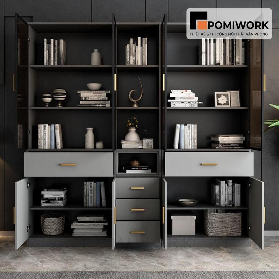 tu tai lieu cao cap phoi kinh va ngan keo Tủ tài liệu cao cấp phối kính và ngăn kéo - Mẫu tủ hồ sơ đẳng cấp cho công sở