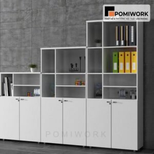 Tủ tài liệu dài văn phòng sang trọng - Kết hợp tủ hồ sơ khóa an toàn