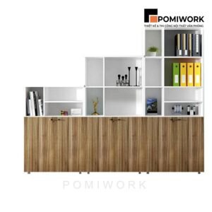 Tủ tài liệu dài văn phòng sang trọng - Kết hợp tủ hồ sơ khóa an toàn