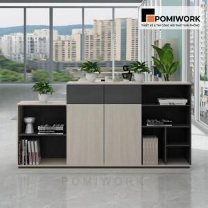Tủ tài liệu gỗ đa năng - Tủ hồ sơ văn phòng thiết kế thấp, tiện nghi