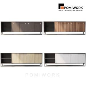 Tủ tài liệu gỗ dáng thấp - Tủ hồ sơ cửa trượt sang trọng, tiện dụng