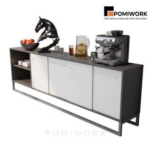 Tủ tài liệu gỗ dáng thấp - Tủ hồ sơ cửa trượt sang trọng, tiện dụng