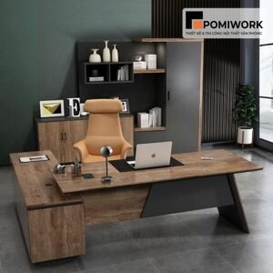 Tủ tài liệu gỗ hiện đại kết hợp kệ trang trí - Mẫu tủ hồ sơ sang trọng cho văn phòng