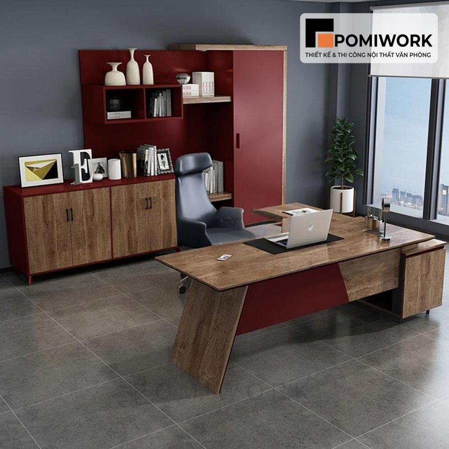 tu tai lieu go hien dai ket hop ke trang tri Tủ tài liệu gỗ hiện đại kết hợp kệ trang trí - Mẫu tủ hồ sơ sang trọng cho văn phòng