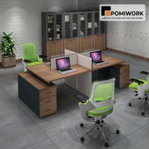 Tủ tài liệu gỗ kết hợp kính - Tủ hồ sơ gỗ hiện đại, sang trọng cho văn phòng