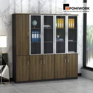 Tủ tài liệu gỗ kính hiện đại 4 cánh - Lựa chọn tủ hồ sơ văn phòng sang trọng