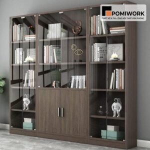 Tủ tài liệu gỗ kính hiện đại nhiều ngăn - Mẫu tủ hồ sơ đẹp cho văn phòng
