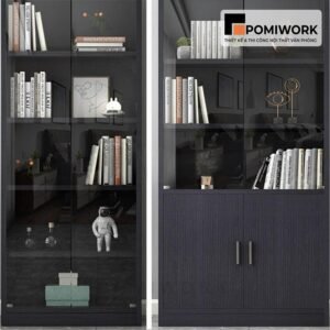 Tủ tài liệu gỗ kính hiện đại nhiều ngăn - Mẫu tủ hồ sơ đẹp cho văn phòng