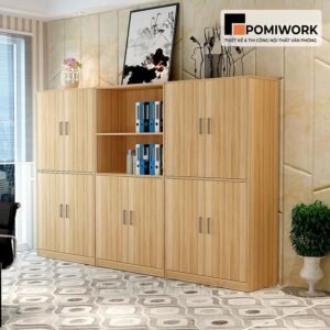 Tủ tài liệu gỗ MDF sang trọng - Mẫu tủ hồ sơ văn phòng đẹp