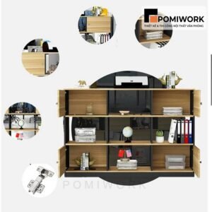 Tủ tài liệu gỗ nhiều ngăn cánh mở - Tủ hồ sơ văn phòng đẹp, tiện lợi