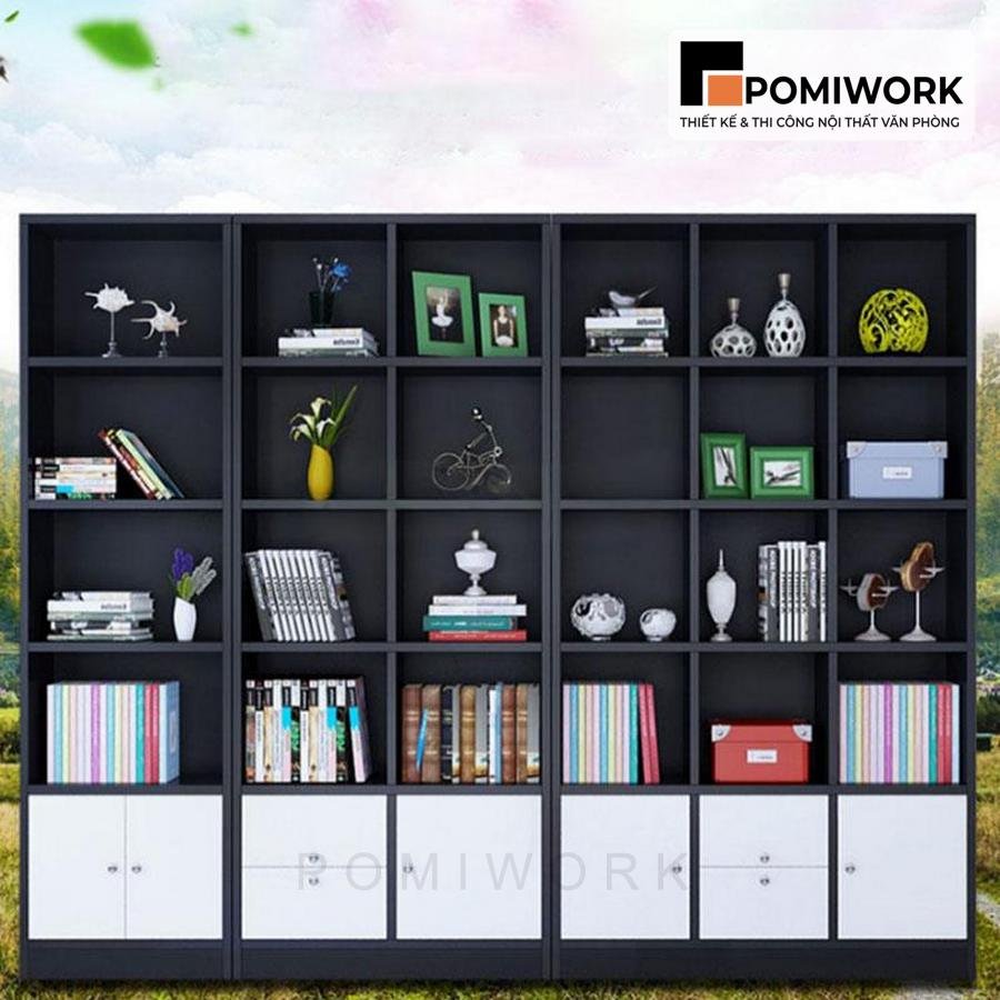 tu tai lieu go nhieu ngan kieu o vuong Tủ tài liệu gỗ nhiều ngăn kiểu ô vuông - Mẫu tủ hồ sơ hiện đại, tiện dụng