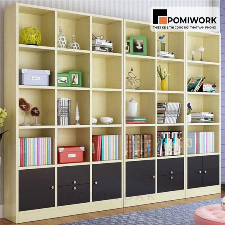 tu tai lieu go nhieu ngan kieu o vuong Tủ tài liệu gỗ nhiều ngăn kiểu ô vuông - Mẫu tủ hồ sơ hiện đại, tiện dụng