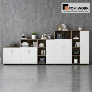 Tủ tài liệu gỗ thiết kế bậc thang - Tủ hồ sơ gỗ sang trọng, tiện nghi