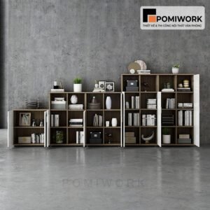 Tủ tài liệu gỗ thiết kế bậc thang - Tủ hồ sơ gỗ sang trọng, tiện nghi