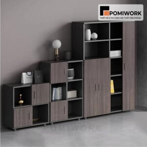 Tủ tài liệu gỗ thiết kế bậc thang - Tủ hồ sơ gỗ hiện đại, tối giản