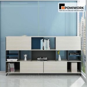 Tủ tài liệu gỗ văn phòng hiện đại - Tủ hồ sơ thiết kế đẹp, màu sáng trang nhã