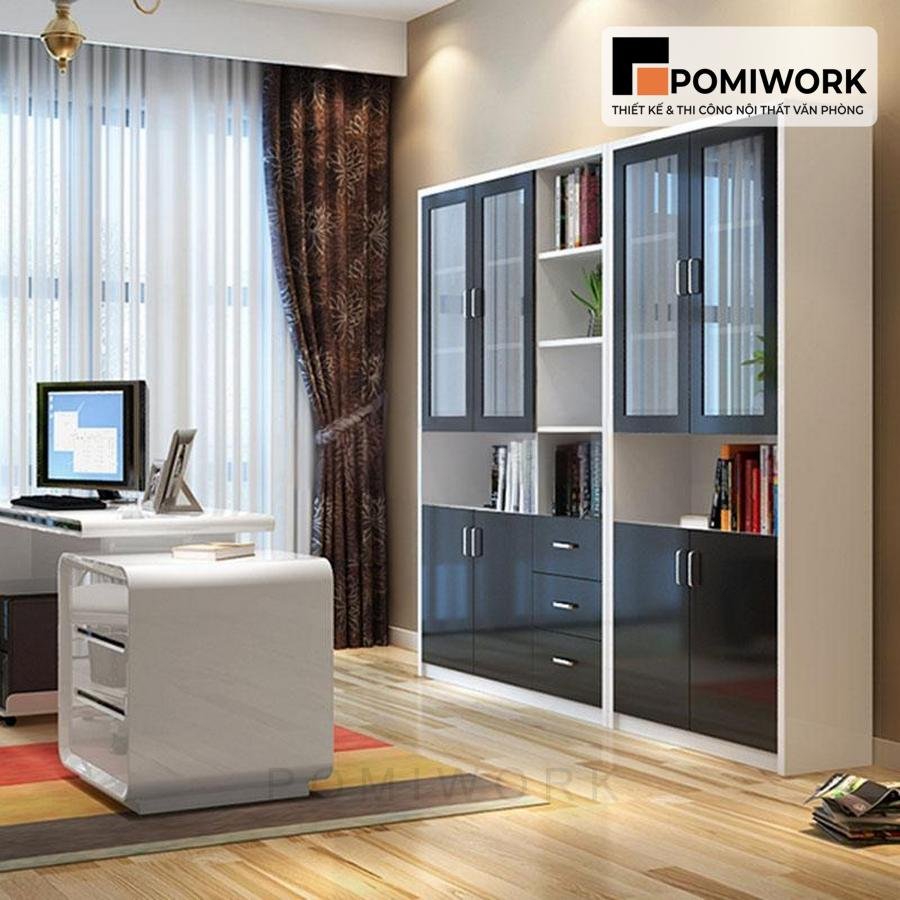 tu tai lieu kinh ket hop ngan keo tu ho so ben dep sang trong Tủ tài liệu kính kết hợp ngăn kéo - Tủ hồ sơ bền đẹp, sang trọng