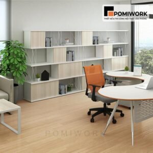 Tủ tài liệu trang trí kết hợp gỗ sắt - Tủ hồ sơ đẹp, tiện dụng