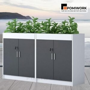 Tủ tài liệu văn phòng đa năng - Tủ hồ sơ kết hợp chậu cây trang trí đẹp mắt