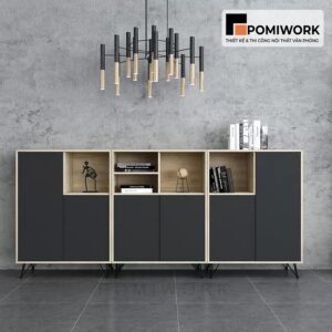 Tủ tài liệu văn phòng hiện đại – Tủ hồ sơ kết hợp kệ trưng bày