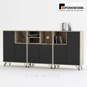 Tủ tài liệu văn phòng hiện đại – Tủ hồ sơ kết hợp kệ trưng bày